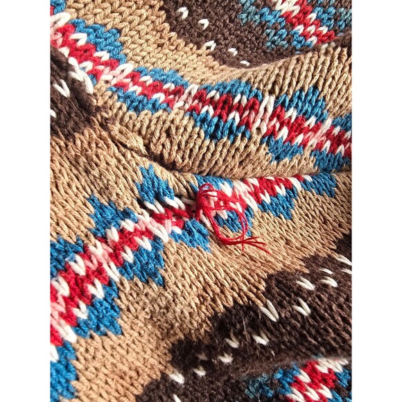 Vintage hand knit Brown Chaps cardigan with belt women's size petite medium - Picture 12 of 12